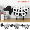 Ovelha preta gato cão cão titular titular papel banheiro armazenamento de ferro livre artesanato ornamentos roll papel toalha titular 210320