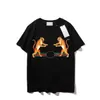 Högkvalitativ mode T-shirt med tigerbladstryck för män Kvinnor Designer T-shirt Herr sommar Streetwear Kläder Crew Neck T-shirt S-2XL