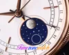 TWF Cellini Aerolite Moon Phase 50535 Cal A3195 Automatic Homme Watch White Dial M505350002 Rose Gold Case Black Leather STRAP 39M3817318