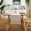 Boerderij stijl katoen linnen tafel runner met handgemaakte rand, rustieke geweven jute dorp eetkamer lopers jute decor 210709