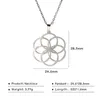 Pendentif Colliers Dawapara Mode Bijoux en acier inoxydable Collier pour femmes Plante Fleur de vie Creux Cut Off279D