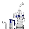 Oeuf de février coloré Base épaisse Recycleur d'eau en verre Bong en verre Conduites d'eau Plates-formes pétrolières Pommeau de douche Perc Bongs avec 14mm Banger dab rig