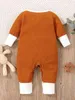 Baby färgblock knäppas upp jumpsuit hon