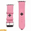 För 38mm 40mm 42mm 44mm Deluxe Fashion Designer Watch Straps Iwatch Series 6 5 4 3 2 1 Armband Högkvalitativ högkvalitativ präglad läder Smart Bands Watchband