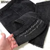 Bivigaos Spring Fall Burrs Ben Broderade Brev Tvättade Jeans Leggings Skinny Jeggings Slim Woven Pencil Byxor för kvinnor 210322