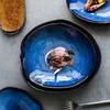 Северная керамическая еда блюдо тарелка бытовая керамика нерегулярное блюдо салат блюдо блюдо посуда западная еда бытовые плоские блюда