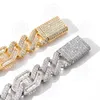 Link Chain JANRY 15mm Pesado Miami Baguette Zircon Iced Out Cuban Link Pulseira CZ Prong Setting Pulseiras Hip Hop Jóias Para Men245O