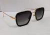 Square Pilot Sunglasses for Men 006 Black Gold Frame Gray Gradient Designer Glasses UV400 Sun Shades with Box