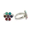 Natural Stones 7 Colour Chakras Yoga Reiki Healing Mood Ring Personality Fashion Charm jewelry Rainbow Petal Women's Adjustable Alloy Rings Religious Jewellry