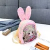 Koreanische Kinder Rucksack Schulter Tasche Handtasche Pailletten Kindergarten Mädchen Cartoon Kaninchen Ohr Schule Rucksäcke