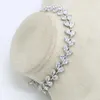 Klassische Weiße Wolken Silber Farbe Schmuck Sets Für Frauen Ohrringe Ringe Halskette Anhänger Zirkon Armband H1022