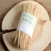 10m/bag Raffia Natural Rope DIY Crafts Wedding Invitation Gift Packing Rope Natural Raffia Straw Rope Wedding Party Decoration Y0730