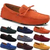 2028 Neue Mode Herren Freizeitschuhe Leder Britischer Stil Frühling Paar Echte Erbsen Peeling Männer Fahren Fauler Mann Überschuhe Outdoor Bequem Atmungsaktiv Schwarz Gelb