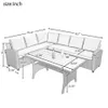 US Stature Usstyle Patio Мебель наборы 5 шт. Открытый разговор набор столовой стул с османскими и бросками подушки A33 A22 A239J