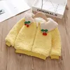 Bear Leader Baby Girls Winter Odzieży wierzchniej Moda Fleece Ciepłe Dziewczyny Wiosenne Kurtka Cherry Etuiques Party Coat Casual Suits 210708