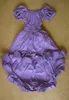 EST Дизайнерское платье взлетно-посадочная полоса женские короткие с короткими рукавами косой шеи покоя Purple Ball Party 210521