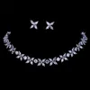 Emmaya Zircons Stunning Crystal Necklace and Earrings Luxury Bridal Party Jewelry Set For Wedding Evening Gift 220119