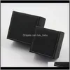 Black Pu Leather Jewelry Storage With Pillow Single Slot Gift For Men And Women R4Y4S Boxes Cases 7Fzqj