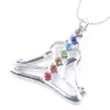 Wojiaer 7 chakra's natuurlijke stenen mediteren hangers gezondheid amulet genezende ketting 18 "lengte sieraden bedels hanger N3275