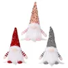 Fournitures de fête décoration de noël paillettes Rudolph poupée gnome avec lumières LED à la main suède Tomte Santa Elf