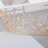 Hårklipp Barrettes niushuya 'Shinny Snowflake Zirconia Tiaras Crown Exquisite Luxury Princess Headdress Bridal Wedding Accessories