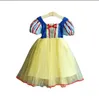 قصيرة الأكمام الطفل بنات الأميرة اللباس الأصفر شبكة طبقة تنورات الفساتين فتاة جيدة نوعية جيدة اليدوية