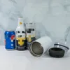 Gobelets à sublimation de 16 oz Refroidisseurs de canettes 4 en 1 pour canettes de 12 oz Bouteille de bière vierge Gobelet brillant avec deux couvercles Gobelets isolés sous vide à double paroi en acier inoxydable