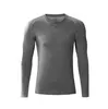 Partihandel Herrens T-shirt Sports Running Fitness Tees Tight-passande Snabbtorkande Kompression Sweat-Absorbent Andningsbar Långärmad T-shirt Plus Storlek S-3XL