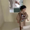 HAYANA 2021 automne nouveaux enfants vêtements robe en velours côtelé robes de filles coréennes dessin animé tricoté châle mode vêtements d'extérieur pour enfants G1218