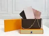 حقائب مصممين Luxurys محفظة أحدث امرأة أزياء رفرف حقيبة كتف عالية الجودة POCHETTE F ￉ LICIE سلسلة حقيبة يد مع صندوق 61276