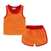 Mudkingdom Kız Erkek Spor Kıyafetleri Katı Kolsuz Yelek Yaz Şort Set 210615