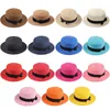 2021 Womens Summer Hat for Women Sun Hats Girls Straw Ribbon Bow Beach Bone Flat Top Panama Hat Parentchild Caps MZ0064896260