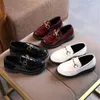 2021 Boy Leather Shoes Girl for School Black Dance Baby Wedding Children Flats Toddler Shoe X0703