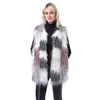 Faux Fur Vest Kvinnors Jacka Mellanlängd Stitching Fluffy Coat Ärmlös Forrure Femme 211207