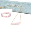 Naturlig energikristallstenarmband Chokers Halsband Smycken 2PCS-uppsättningar för kvinnor Girl Party Club Födelsedag