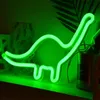 ديناصور شكل تصميم النيون تسجيل ضوء غرفة الجدار ديكورات المنزل أدى ليال أضواء الأنوار المنازل زخرفة GJ-ديناصور الأخضر