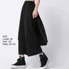 [EAM] Spring Loose Spliced High Waist Flat Women Fashion Ankle-length Elastic Wide Leg Pants OA866 211124