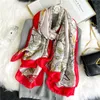 Sarongs atacado moda lenço de seda para mulheres designer de primavera flor floral lenços longos envoltórios com tag 180x90cm xales