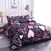 Boniu colorido corações padrão conjuntos de cama 2/3 pcs soft duvet capa capa colete travesseiro cobre gêmeo conjunto de cama queen size conjunto 210706