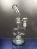 High quality dab rig hookahs recycler bong water pipe green and all clear male joint size 14.4mm zeusartshop