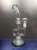 High quality dab rig hookahs recycler bong water pipe green and all clear male joint size 14.4mm sestshop