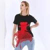 女性首の首の半袖Tシャツの女性服夏のファッション210517のためのTwotwinstyleカジュアル刺繍動物Tシャツ