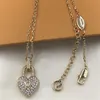 Diamond Heart Letter Pendant Necklaces With Box Elegant Exquisite Charm Jewelry Outdoor Party Wedding Necklace Women Rhinestone Trendy Chains