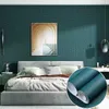 Sfondi Carta da parati con texture in lino verde Carta da contatto rimovibile autoadesiva impermeabile per la decorazione della camera da letto