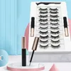 Pestañas magnéticas Pestañas de visón 3D magnetique Delineador de ojos Imanes Pestañas con pinzas Pestañas postizas cortas Herramienta de maquillaje hecha a mano duradera 1392419