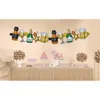Party Decoration 2Pcs Baby Shower Conjoined Banner Balloons Carriage Bottle Feet Bear Air Ballon Birthday Kids Gift Globos