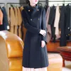 Женская шерстяная смеси 2022 Осень и зимние обратимое реальное пальто кашемир двойной грудь высокого качества длинных слоев женская куртка Bery22