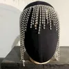 2021 fait à la main luxe strass rue Hip Hop front gland tête chaîne bijoux pour femmes brillant cristal cheveux chaîne casque X0726