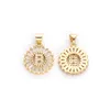 Cliobeads Bling Diamond Effect Dainty Alphabet Jewelry 18K Gold Coin Shape Hollow Letter Hollow Pinging Colar inicial8914090