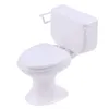 Mobili per case delle bambole vintage Modellismo per bagno Toilette bianca Casa delle bambole in miniatura per bambini Finta giocattoli Accessori per bambole